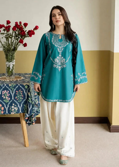 Teal Zarqaa 2-Piece Lawn Suit