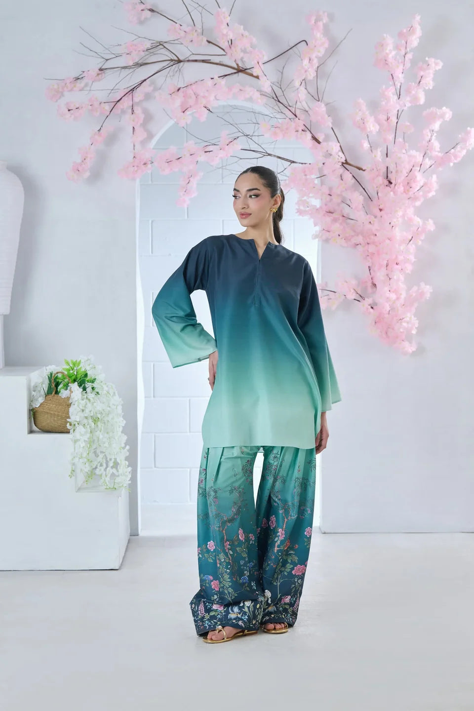 Marine Blossom 2-Piece Digital Printing