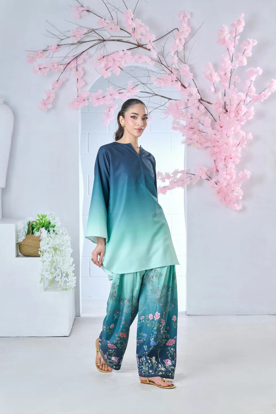 Marine Blossom 2-Piece Digital Printing