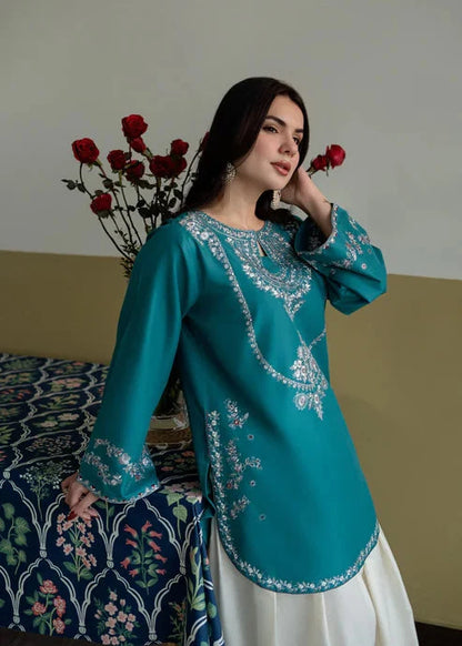 Teal Zarqaa 2-Piece Lawn Suit