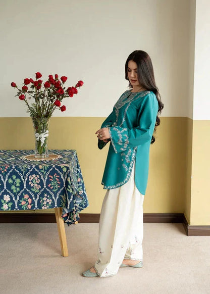 Teal Zarqaa 2-Piece Lawn Suit