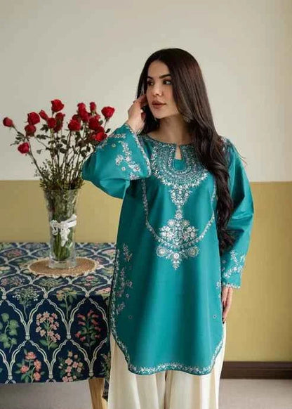 Teal Zarqaa 2-Piece Lawn Suit