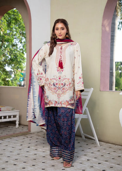 Roya Farshi 3PC – Festive Embroidered Lawn Suit